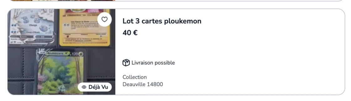 Image de l’annonce Lot 3 cartes ploukemon