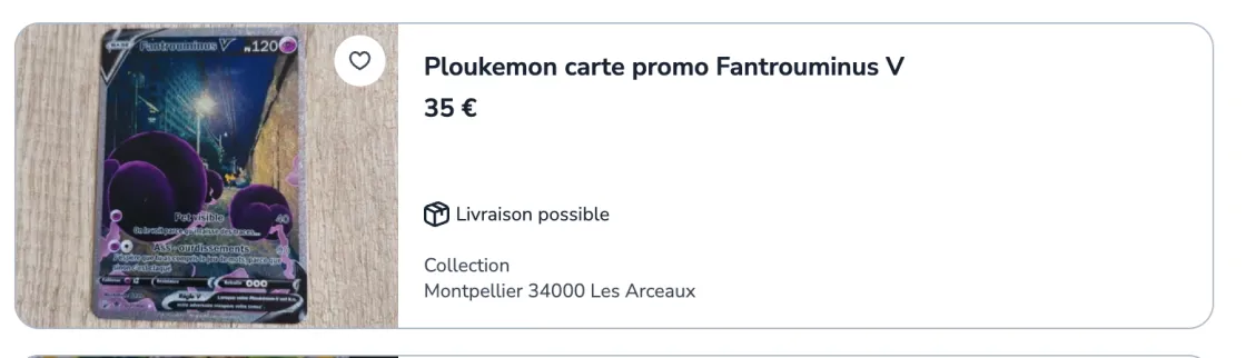 Image de l’annonce Ploukemon carte promo Fantrouminus V