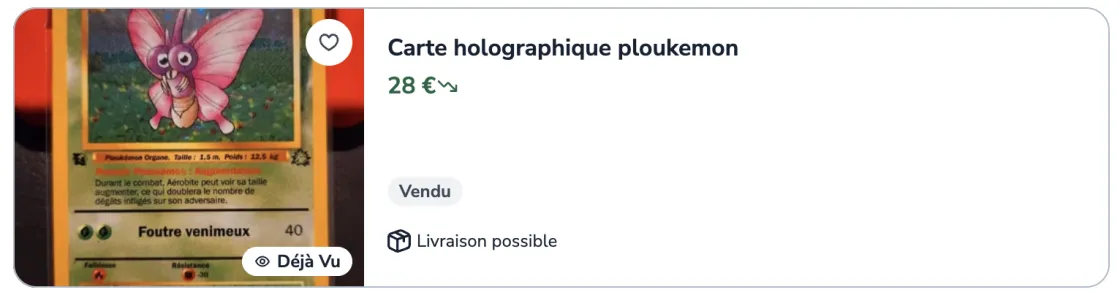 Image de l’annonce Carte holographique ploukemon