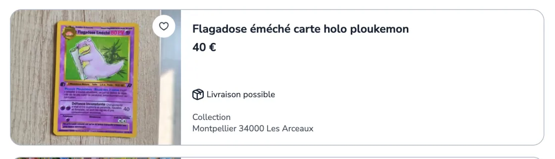 Image de l’annonce Flagadose éméché carte holo ploukemon