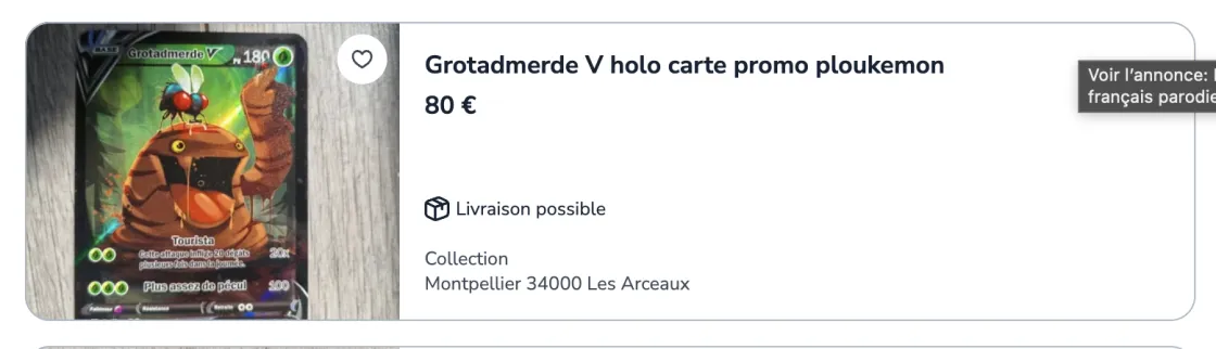 Image de l’annonce Grotadmerde V holo carte promo ploukemon
