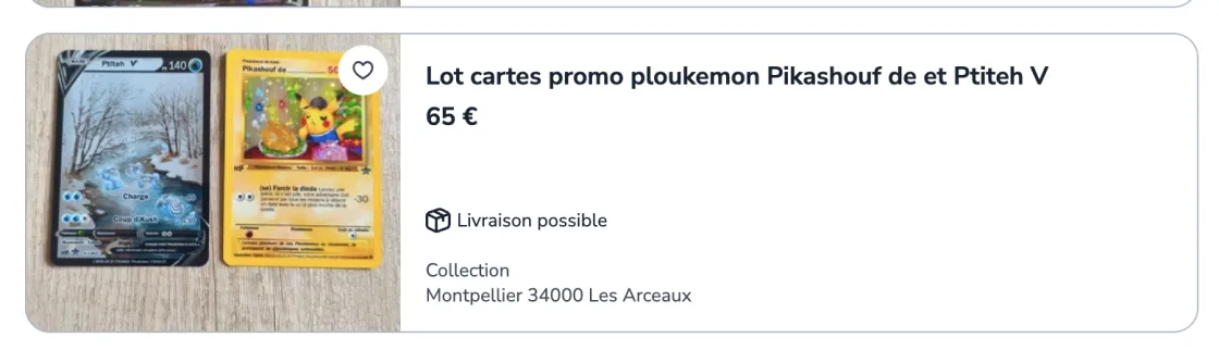 Image de l’annonce Lot cartes promo ploukemon Pikashouf de et Ptiteh V