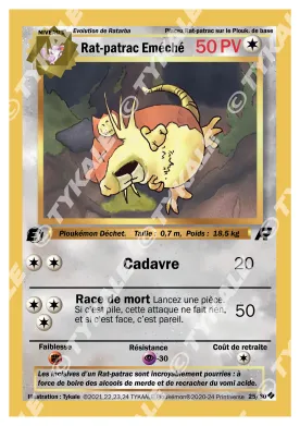 Carte Rat-patrac Eméché — série Team Raclette