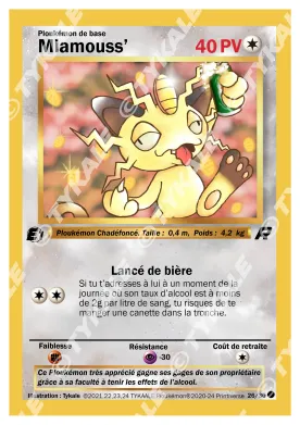 Carte Miamouss’ — série Team Raclette