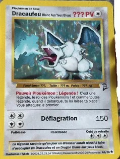 Carte Dracaufeu Blanc Aux Yeux Bleus