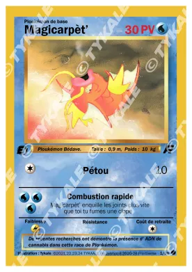 Carte Magicarpèt' — série Team Raclette
