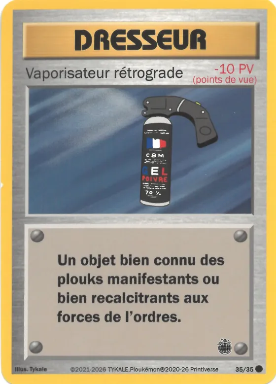 Carte Vaporisateur rétrograde