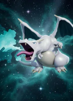 Illustration du Ploukémon Dracaufeu Blanc Aux Yeux Bleus