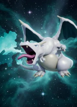 Illustration du Ploukémon Dracaufeu Blanc Aux Yeux Bleus