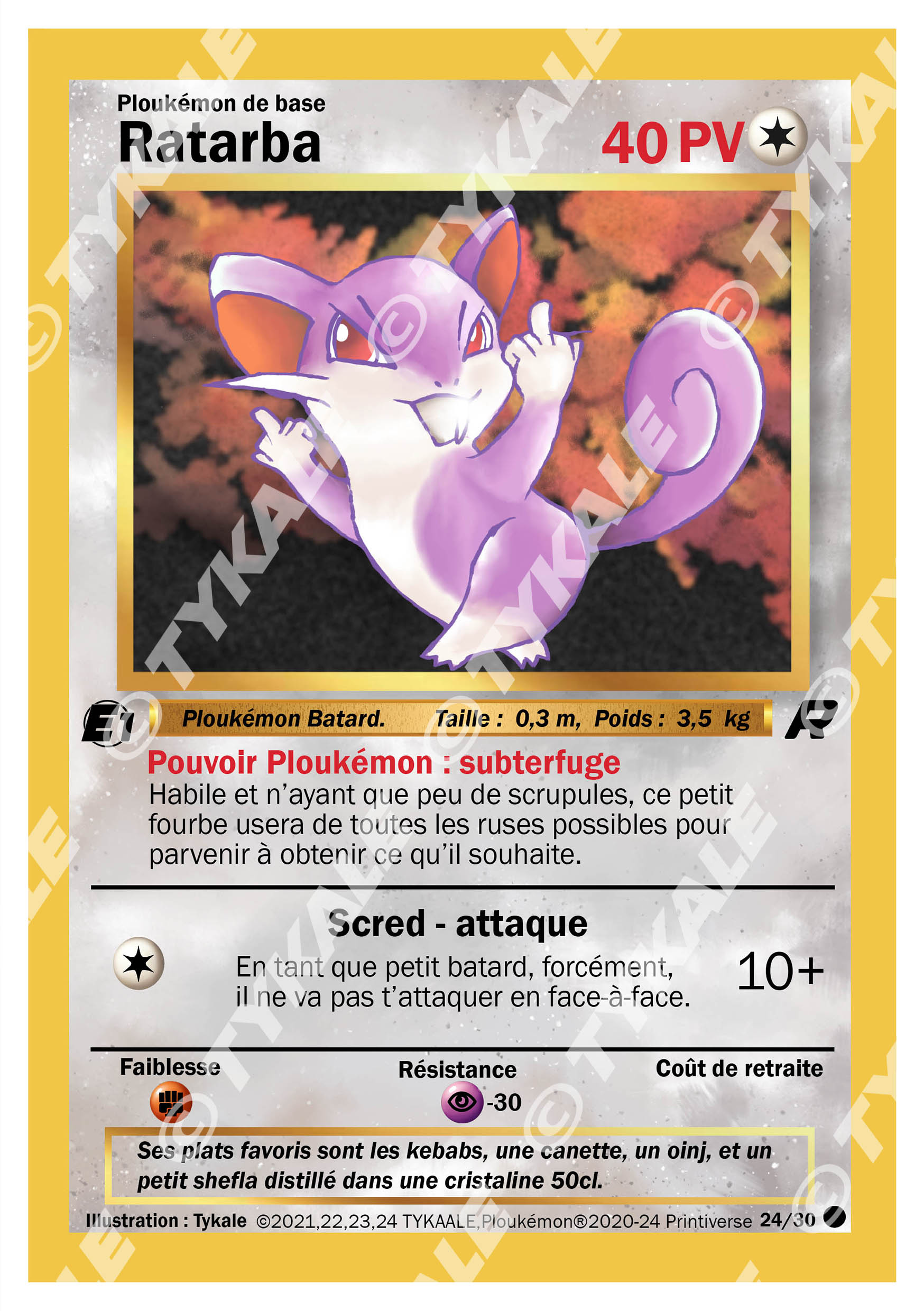 Carte Ratarba — série Team Raclette