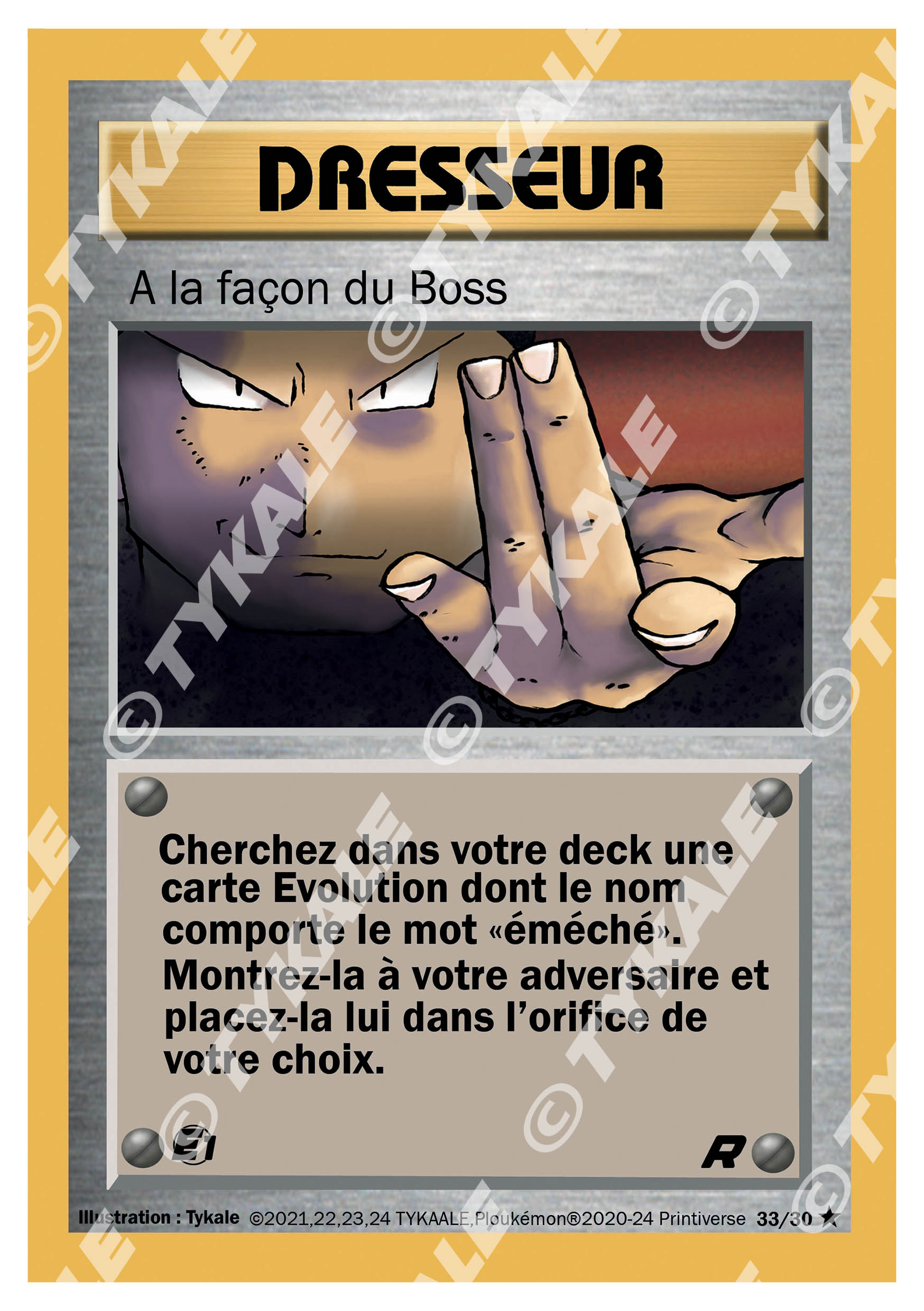Carte A la façon du Boss — série Team Raclette
