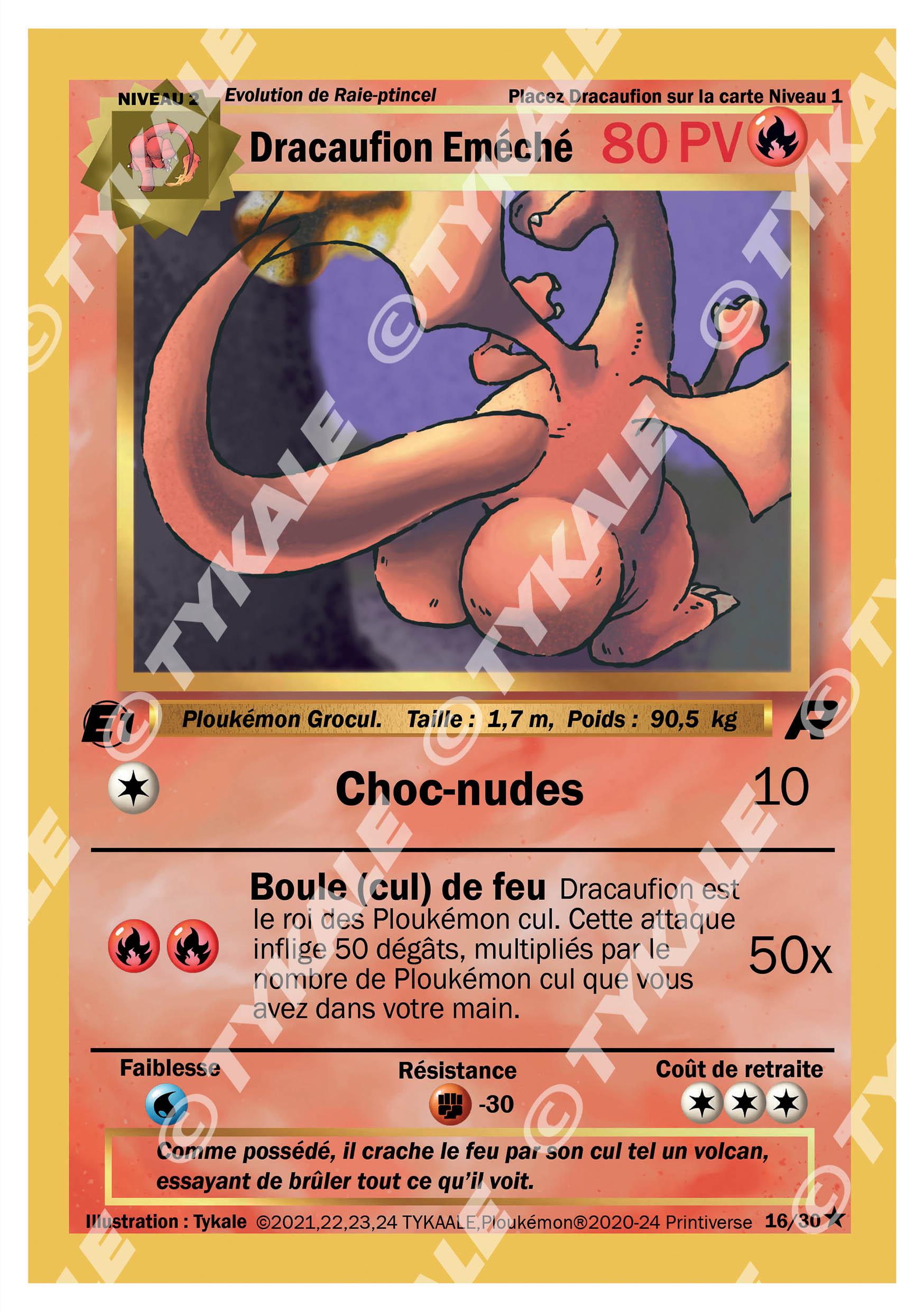 Carte Dracaufion Eméché — série Team Raclette