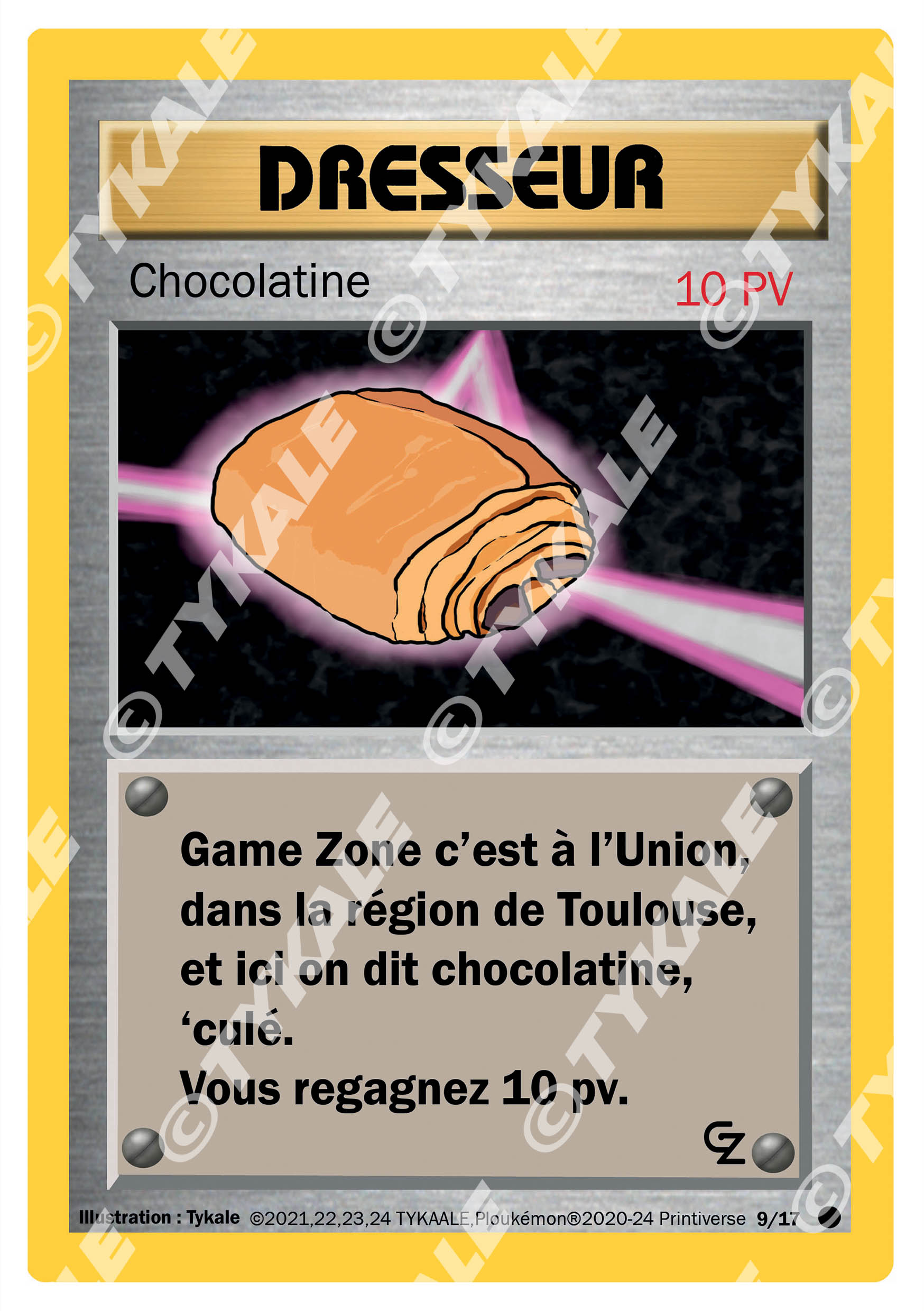 Carte Chocolatine — série Game Zone